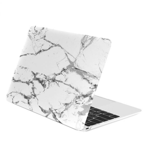 TOP CASE Macbook Marble Klf (12 in)-Marble White