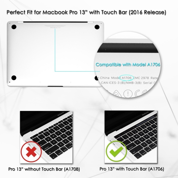 TOP CASE Macbook Pro Sert Kapak Klf (13 in Touch Bar)-Aqua Blue