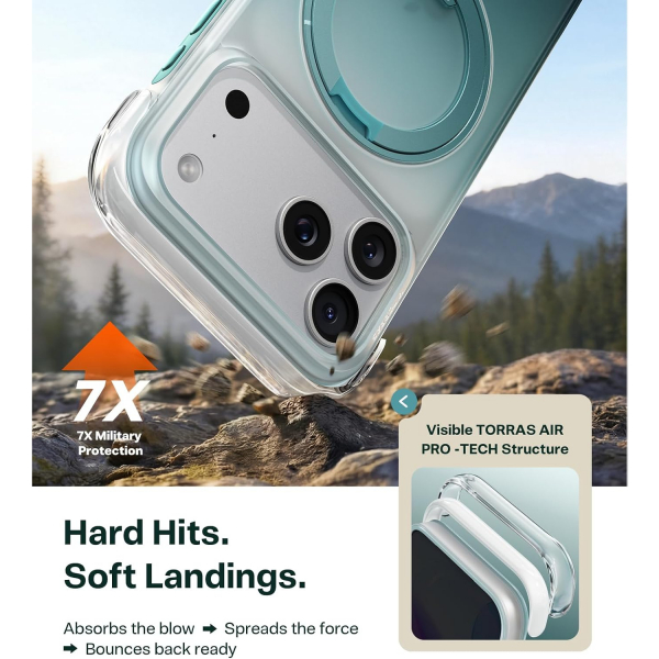 TORRAS Apple IPhone 17 Pro O3 Air Standl� K�l�f-Misty Fjord