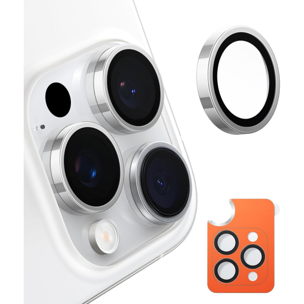 TORRAS Apple iPhone 16 Pro/16 Pro Max Lens Koruyucu-White Titanium
