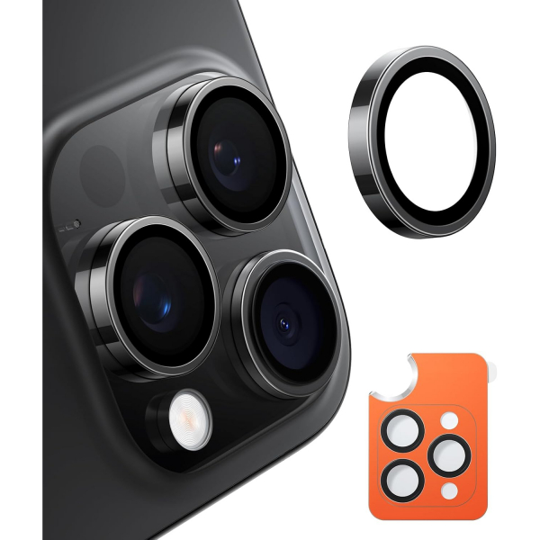 TORRAS Apple iPhone 16 Pro/16 Pro Max Lens Koruyucu-Black Titanium