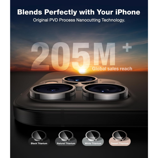 TORRAS Apple iPhone 16 Pro/16 Pro Max Lens Koruyucu-Black Titanium