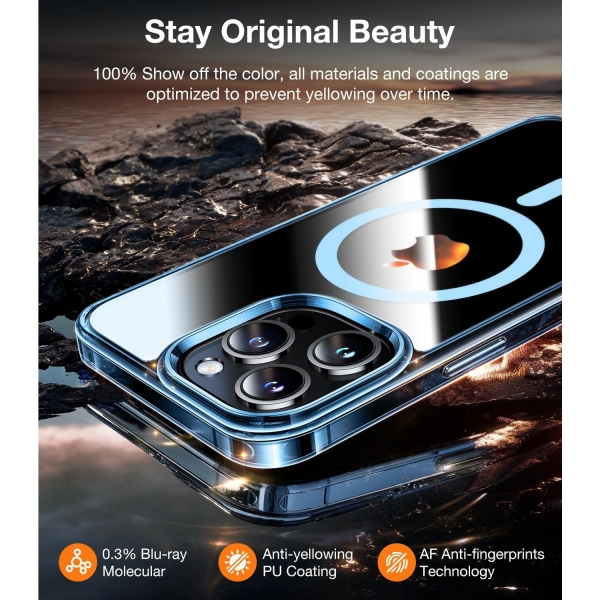 TORRAS Apple iPhone 15 Pro Max Darbeye Dayankl Klf (Kristal)-Light Blue