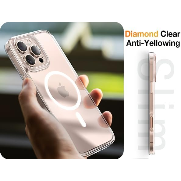 TORRAS Apple iPhone 16 Pro Max Manyetik Klf-Clear