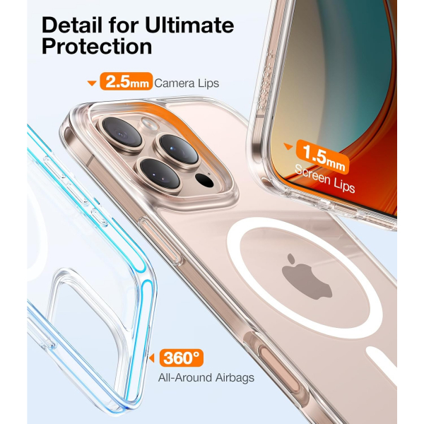 TORRAS Apple iPhone 16 Pro Max Manyetik Klf-Clear