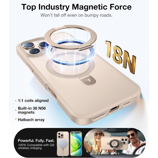 TORRAS Apple iPhone 16 Pro Max Ostand Klf-Desert Titanium 