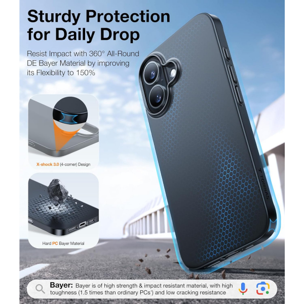 TORRAS Apple iPhone 16 Plus Manyetik Slim Klf -Black 