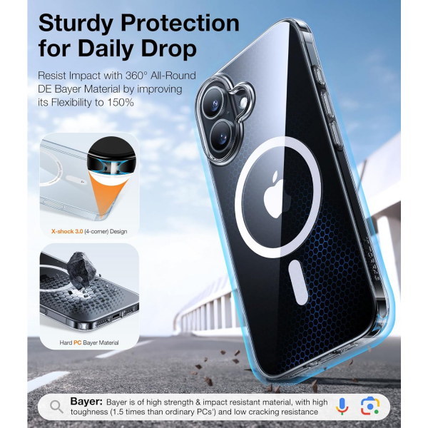 TORRAS Apple iPhone 16 Plus Manyetik Slim Klf -Clear 