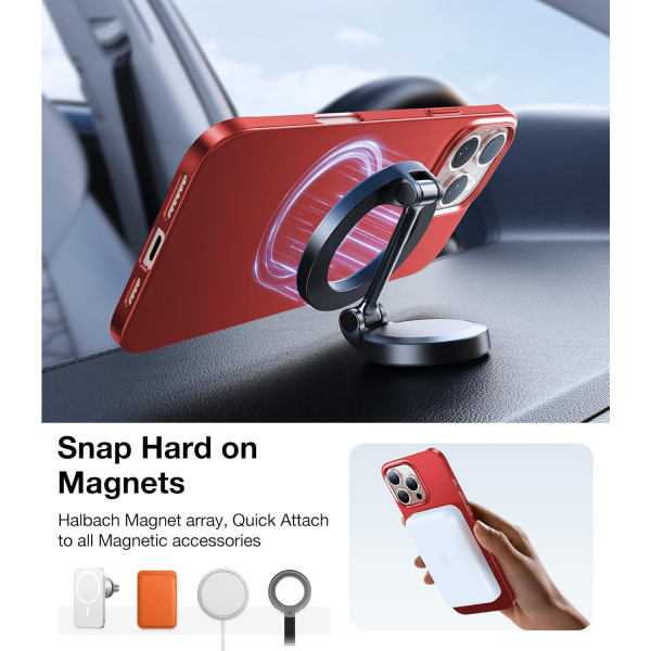 TORRAS Apple iPhone 16 Pro Max Manyetik Slim Klf -Red