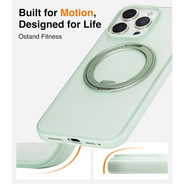 TORRAS Apple iPhone 16 Pro Max Ostand Fitness Klf-Mint Green 