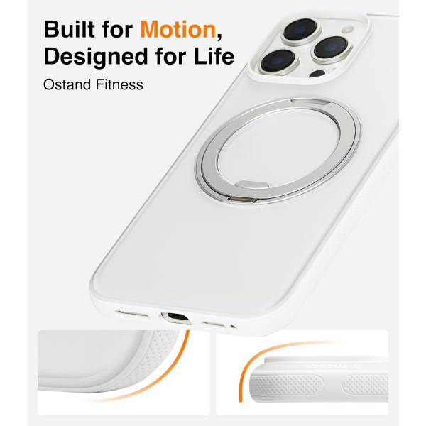 TORRAS Apple iPhone 16 Pro Max Ostand Fitness Klf-Glacier White 