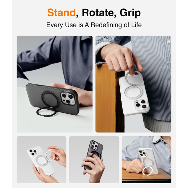 TORRAS Apple iPhone 16 Pro Max Ostand Fitness Klf-Glacier White 