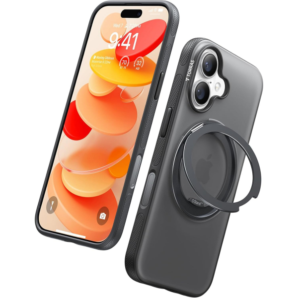 TORRAS Apple iPhone 16 Ostand Fitness Klf-Obsidian Black 