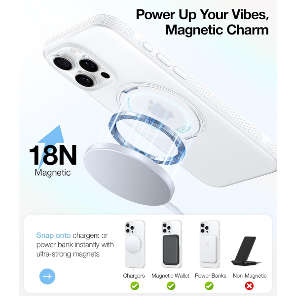 TORRAS Apple iPhone 16 Ostand Fitness Klf-Glacier White 