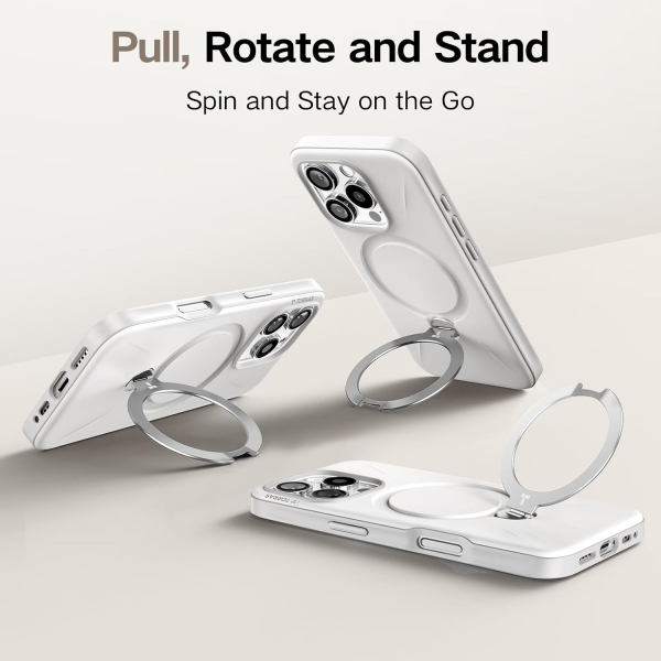 TORRAS Apple iPhone 16 Pro Max Spin Silikon Klf -White 