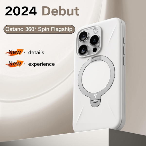 TORRAS Apple iPhone 16 Pro Max Spin Silikon Klf -White 