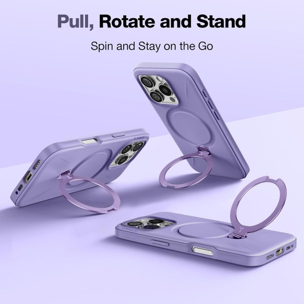 TORRAS Apple iPhone 16 Pro Max Spin Silikon Klf -Purple