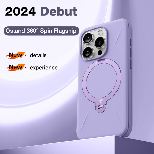 TORRAS Apple iPhone 16 Pro Max Spin Silikon Klf -Purple