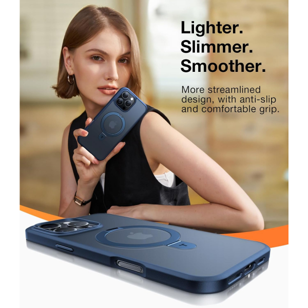 TORRAS Apple iPhone 16 Pro Ostand Klf-Navy Blue