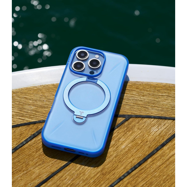 TORRAS Apple iPhone 16 Pro Ostand Spin Klf-Blue