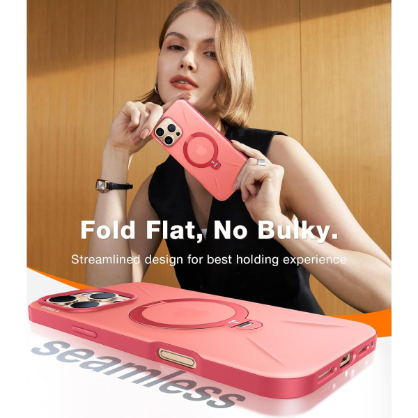 TORRAS Apple iPhone 16 Pro Ostand Spin Klf-Red