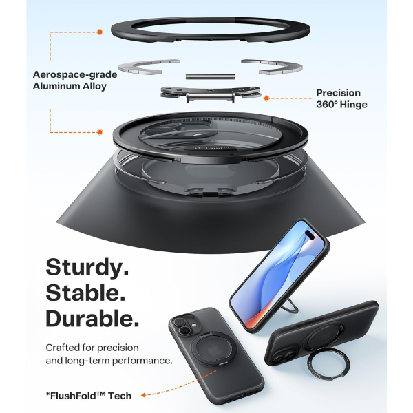 TORRAS Apple iPhone 17 Ostand Fitness Klf-Obsidian Black