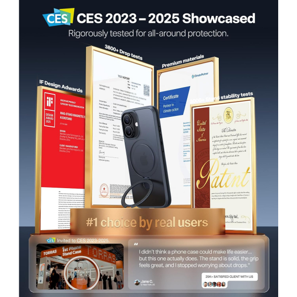 TORRAS Apple iPhone 17 Ostand Klf-Black