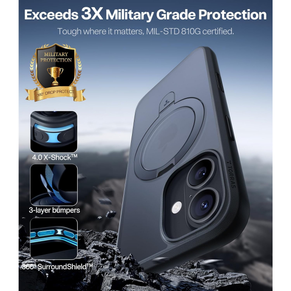 TORRAS Apple iPhone 17 Ostand Klf-Black