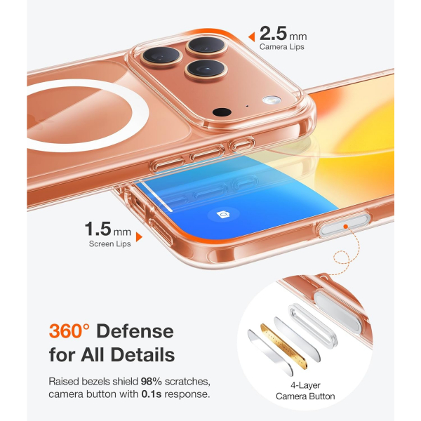 TORRAS Apple iPhone 17 Pro Max Manyetik K�l�f-Clear