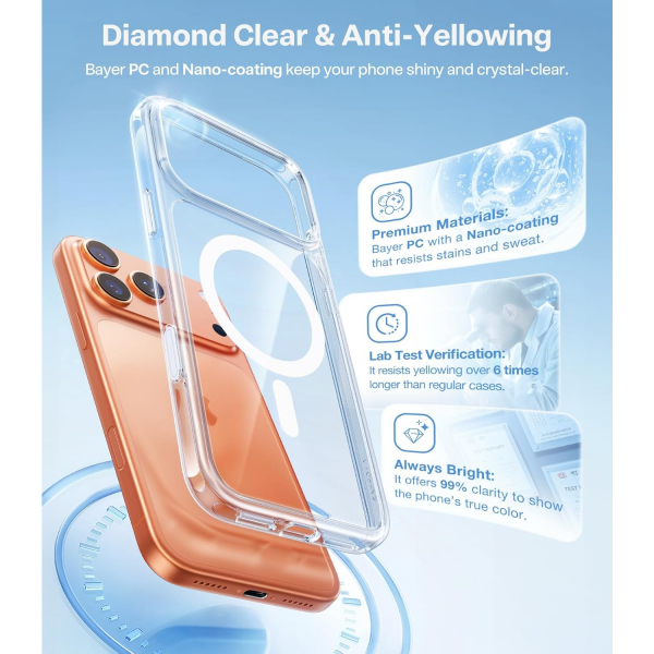 TORRAS Apple iPhone 17 Pro Max Manyetik K�l�f-Clear