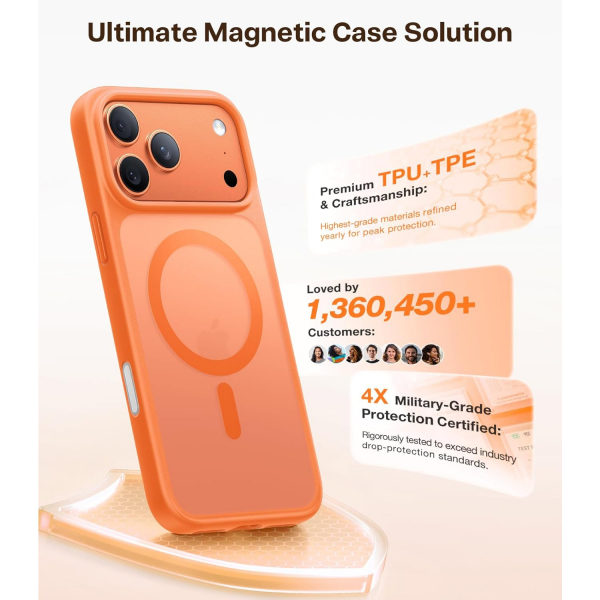 TORRAS Apple iPhone 17 Pro Max Manyetik K�l�f-Orange