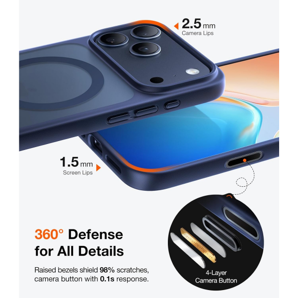 TORRAS Apple iPhone 17 Pro Max Manyetik K�l�f-Blue