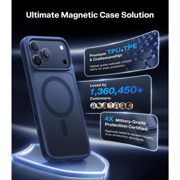 TORRAS Apple iPhone 17 Pro Max Manyetik K�l�f-Blue