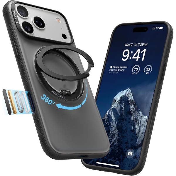 TORRAS Apple iPhone 17 Pro Max Ostand Fitness Klf-Obsidian Black