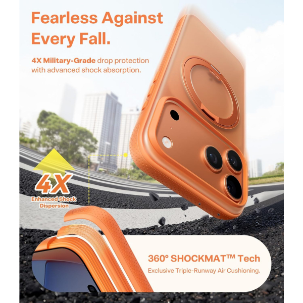 TORRAS Apple iPhone 17 Pro Max Ostand Fitness Klf-Cosmic Orange