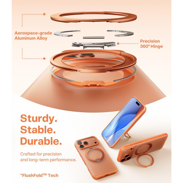 TORRAS Apple iPhone 17 Pro Max Ostand Fitness Klf-Cosmic Orange