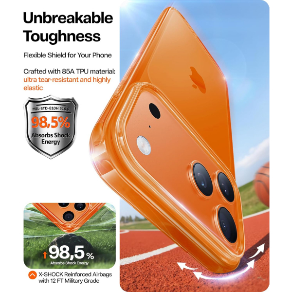 TORRAS Apple iPhone 17 Pro Max �effaf K�l�f-Clear Orange