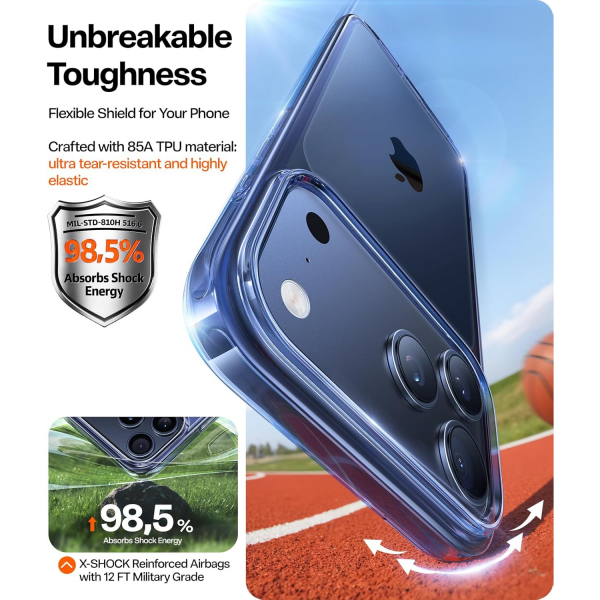 TORRAS Apple iPhone 17 Pro Max �effaf K�l�f-Clear Blue