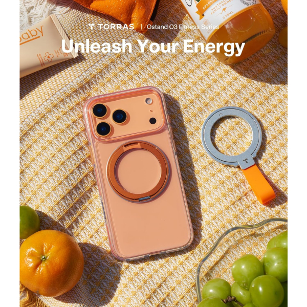 TORRAS Apple iPhone 17 Pro Ostand Fitness Klf-Clear Orange