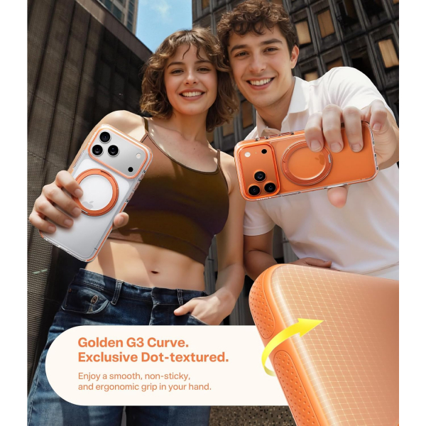 TORRAS Apple iPhone 17 Pro Ostand Fitness Klf-Clear Orange