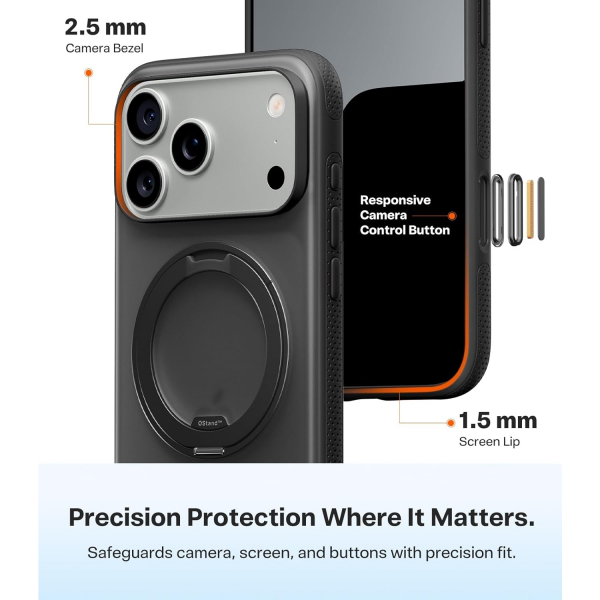 TORRAS Apple iPhone 17 Pro Ostand Fitness Klf-Obsidian Black