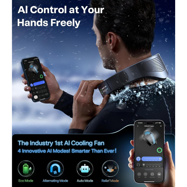 TORRAS COOLiFY Siber Yapay Zeka Boyun Tipi Klima-Black