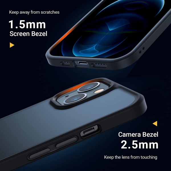 TORRAS iPhone 13 Darbeye Dayankl Klf-Frosted Black