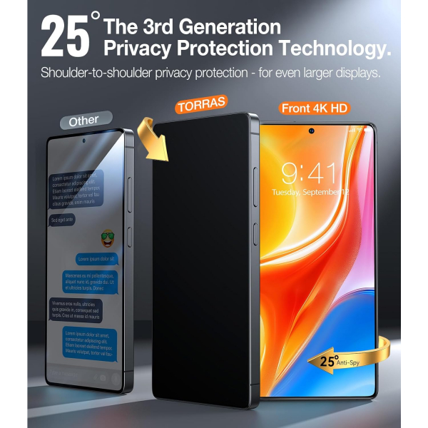 TORRAS Galaxy S25 Ultra Privacy Ekran Koruyucu