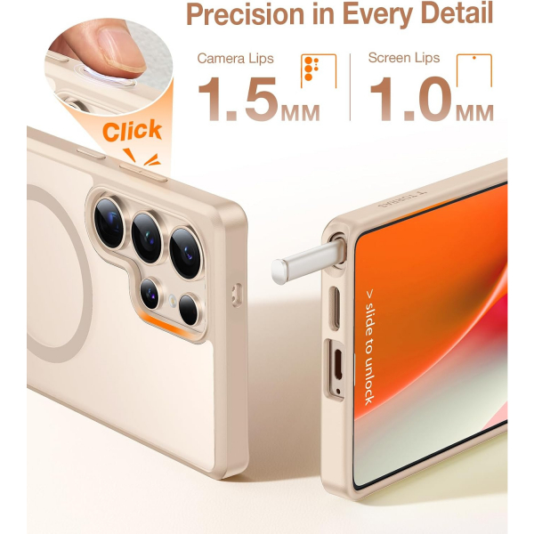 TORRAS Galaxy S25 Ultra Gl Manyetik Klf-Soft Gold