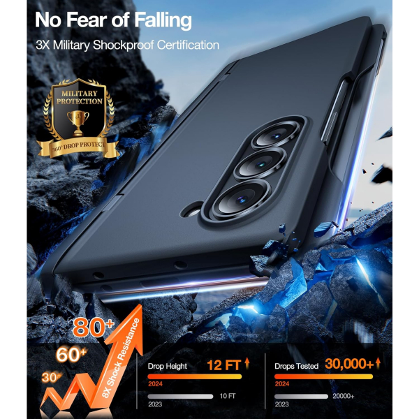TORRAS Galaxy Z Fold 6 Kickstandl Klf (MIL-STD-810G)-Black