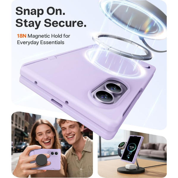 TORRAS Galaxy Z Fold 8 MagSafe K�l�f ve Ekran Koruyucu-Lavender