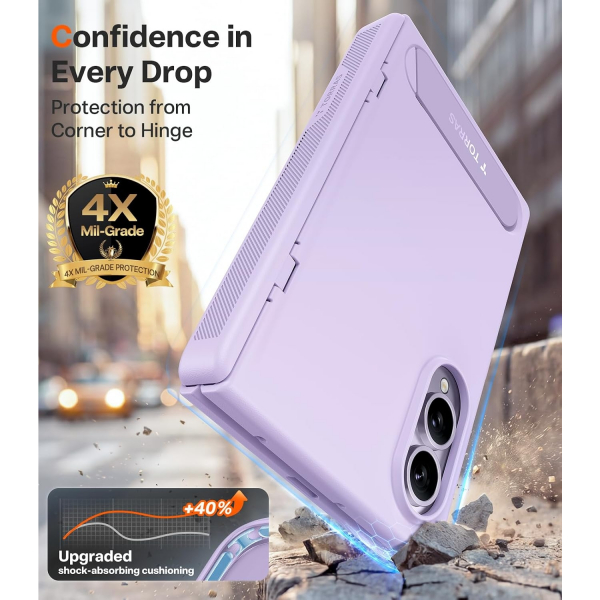 TORRAS Galaxy Z Fold 8 Manyetik Standl� K�l�f-Lavender