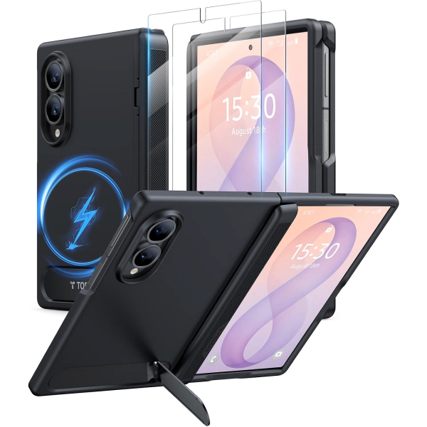 TORRAS Galaxy Z Fold 8 Manyetik Standl� K�l�f-Black