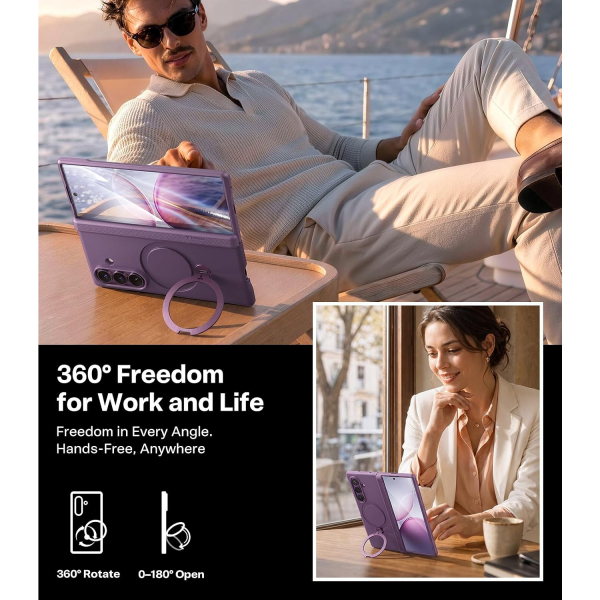 TORRAS Galaxy Z Fold 8 Ultra MagSafe Standl� K�l�f-Purple